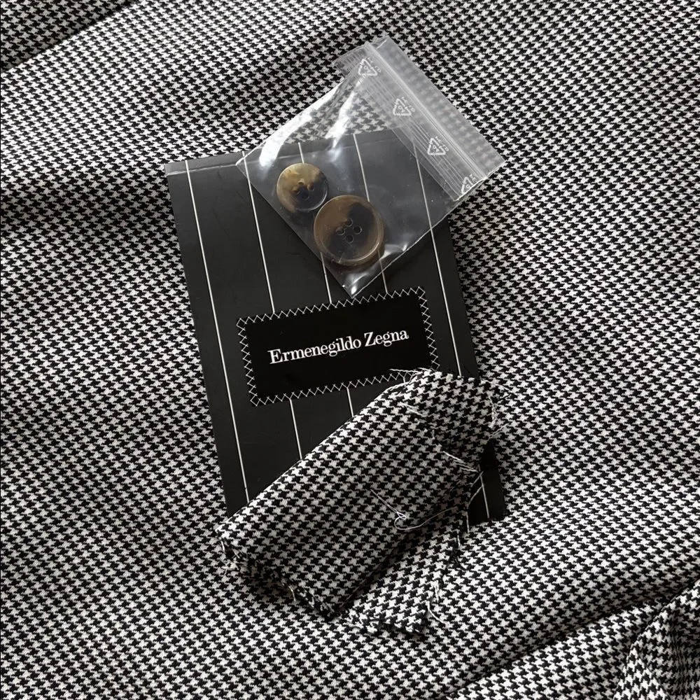 *Luxury* Ermenegildo Zegna 15milmil15 Houndstooth Wool Sport Coat Eu 54 L US 44